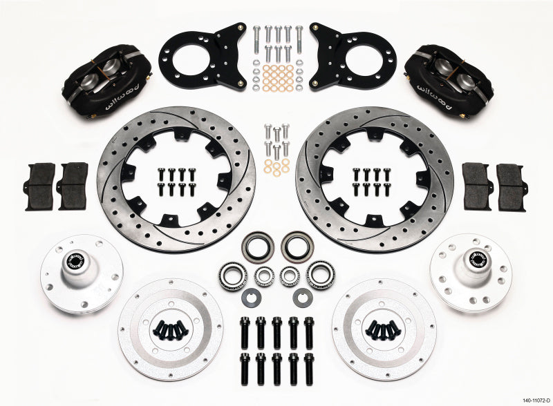 Wilwood Forged Dynalite Front Kit 12.19in Drilled 1965-1969 Mustang Disc & Drum Spindle Big Brake Kits Wilwood