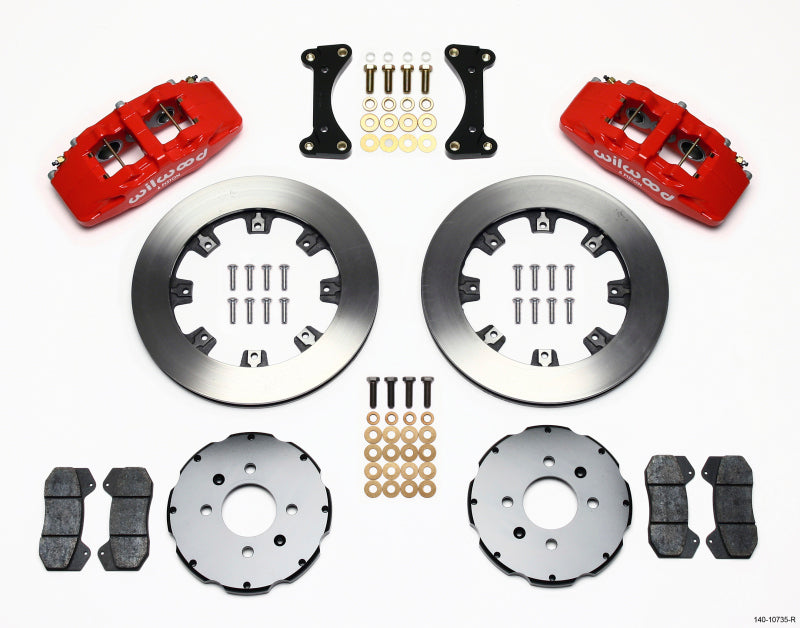 Wilwood Dynapro 6 Front Hat Kit 12.19in Red 94-01 Honda/Acura w/262mm Disc Big Brake Kits Wilwood