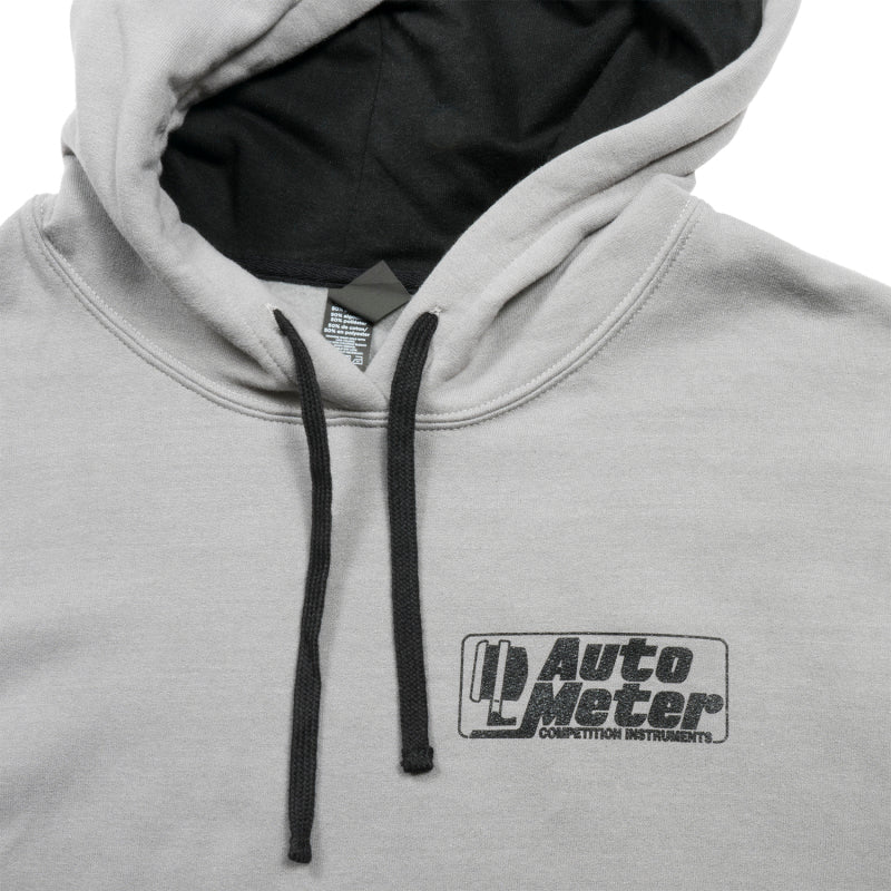 Autometer Gray Competition Pullover Hoodie - Adult Large Headwear AutoMeter