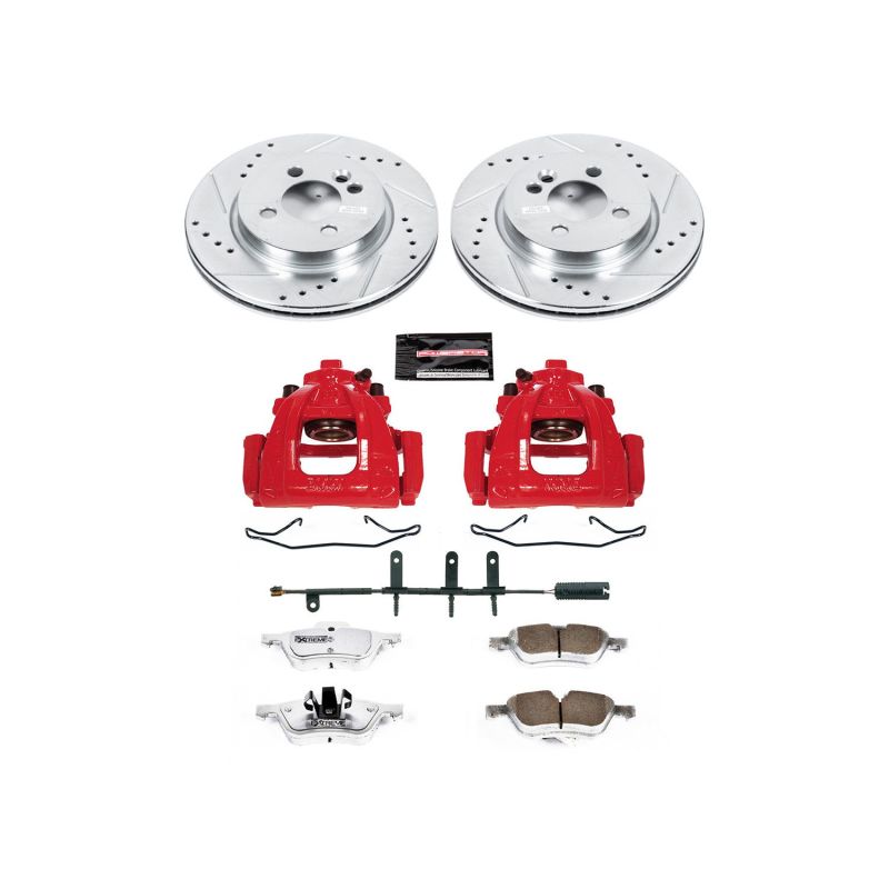 Power Stop 07-08 Mini Cooper Front Z26 Street Warrior Brake Kit w/Calipers Brake Kits - Performance D&S PowerStop