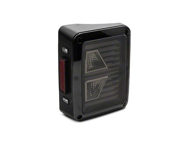 Raxiom 07-18 Jeep Wrangler JK Axial Series Vision LED Tail Lights- Black Housing (Smoked Lens) Tail Lights Raxiom