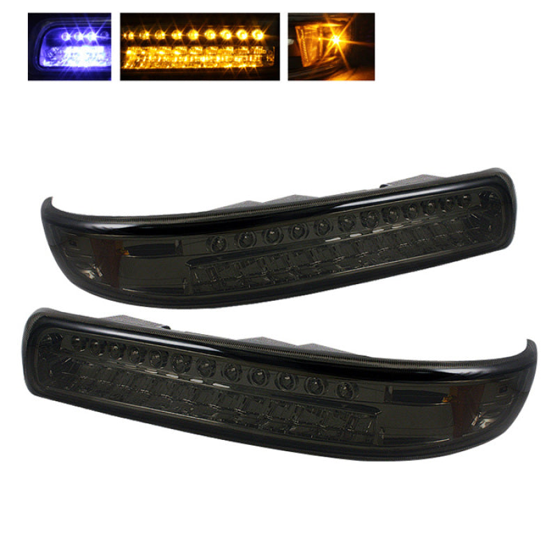 xTune Chevy Silverado 99-02 LED Amber Bumper Lights Smoke CBL-CS99-LED-SM Sidemarkers & Indicators SPYDER