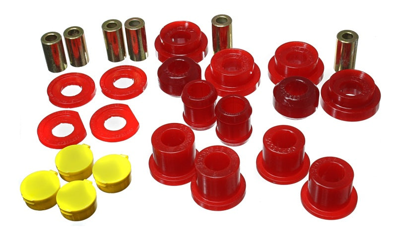 Energy Suspension 06-11 Honda Civic Red Rear Lower Trailing Arm and Lower Knuckle Bushing Set Bushing Kits Energy Suspension