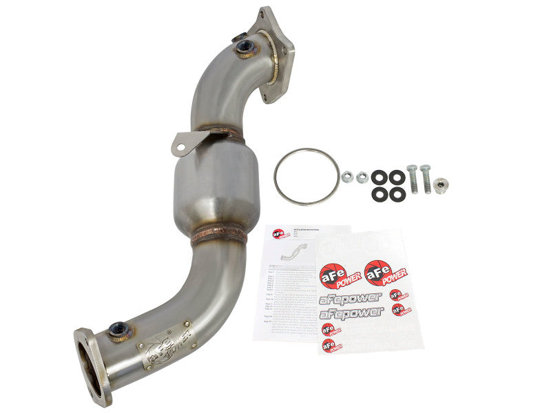 aFe Twisted Steel Down-Pipe Catted 13-16 Cadillac ATS L4-2.0L (t) Downpipes aFe