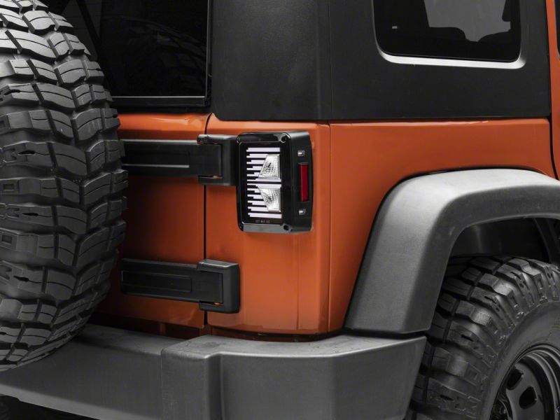 Raxiom 07-18 Jeep Wrangler JK Axial Series Vision LED Tail Lights- Blk Housing (Clear Lens) Tail Lights Raxiom