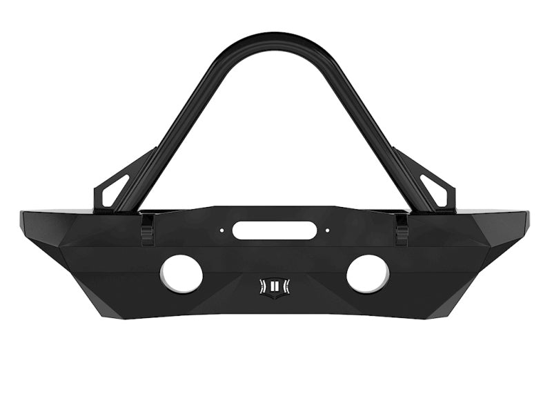 ICON 07-18 Jeep Wrangler JK Pro Series Mid Width Front Recessed Winch Bumper w/Stinger/Tabs Bumpers - Steel ICON