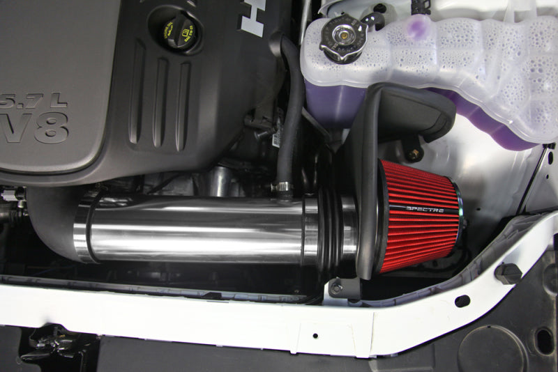 Spectre 11-17 Dodge Challenger/Charger 5.7L V8 Air Intake Kit - Polished w/Red Filter Cold Air Intakes Spectre