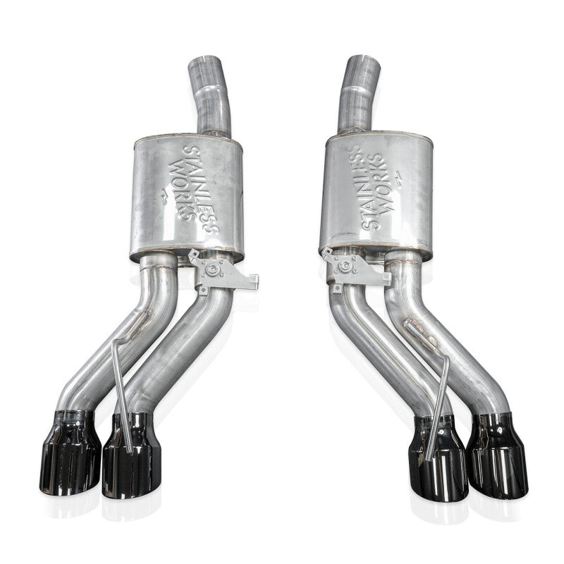 Stainless Works 22-25 Cadillac CT5-V Blackwing Axle Back Exhaust - Black Chrome Tips Axle Back Stainless Works
