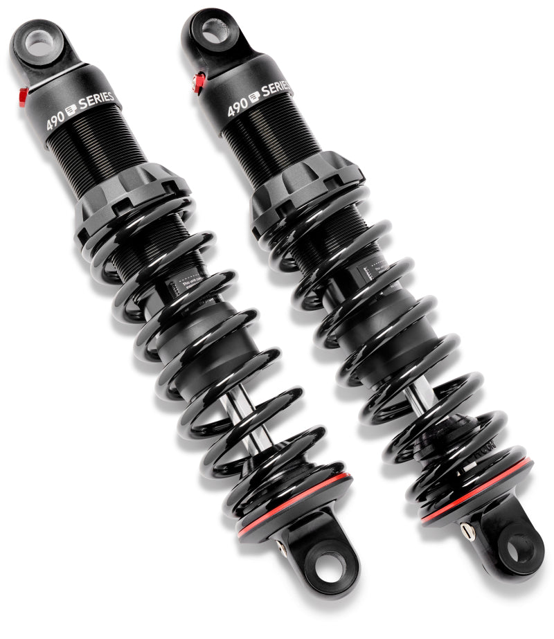 Progressive Harley Dyna 490 Series Shocks 13.5in Bearing - Black Shocks and Struts Progressive
