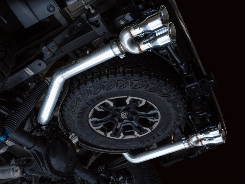 AWE Tuning 22-23 GMC Sierra 1500 AT4X 6.2L 0FG Catback Split Dual (Flat Bumper) - Chrome Silver Tips Catback AWE Tuning