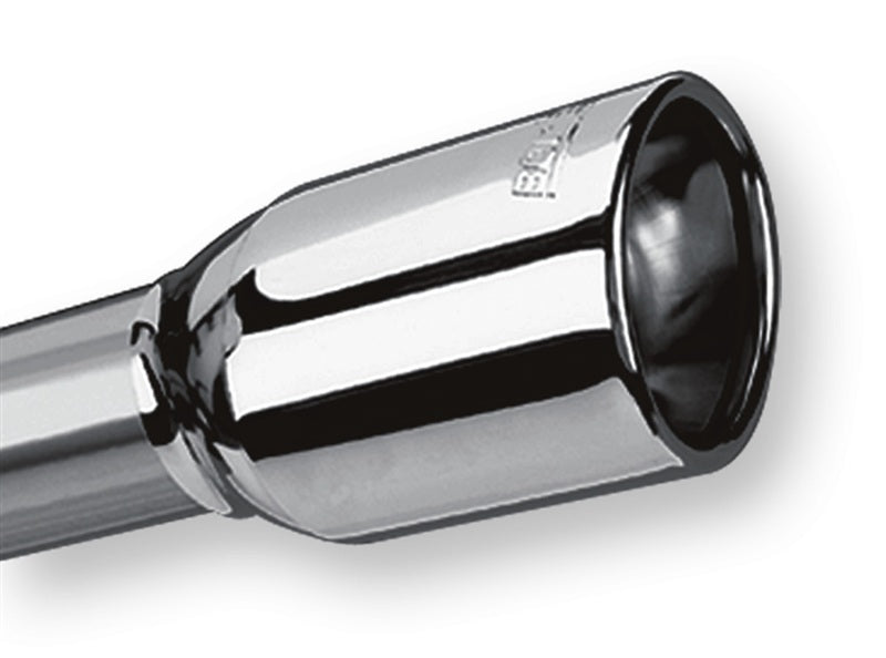 Borla Universal Polished Tip Single Oval Rolled Angle-Cut w/Clamp (inlet 2 1/4in. Outlet 3 5/8 x 2 1 Tips Borla
