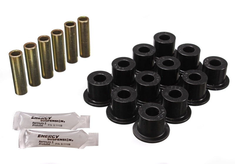 Energy Suspension 72-81 Scout II Black Front & Rear Leaf Spring Bushing Set Bushing Kits Energy Suspension