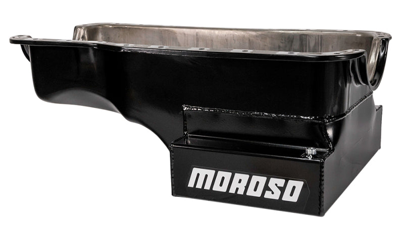 Moroso Ford 351W (w/Front Sump) Kicked Out Wet Sump 7qt 8in Steel Oil Pan Oil Pans Moroso