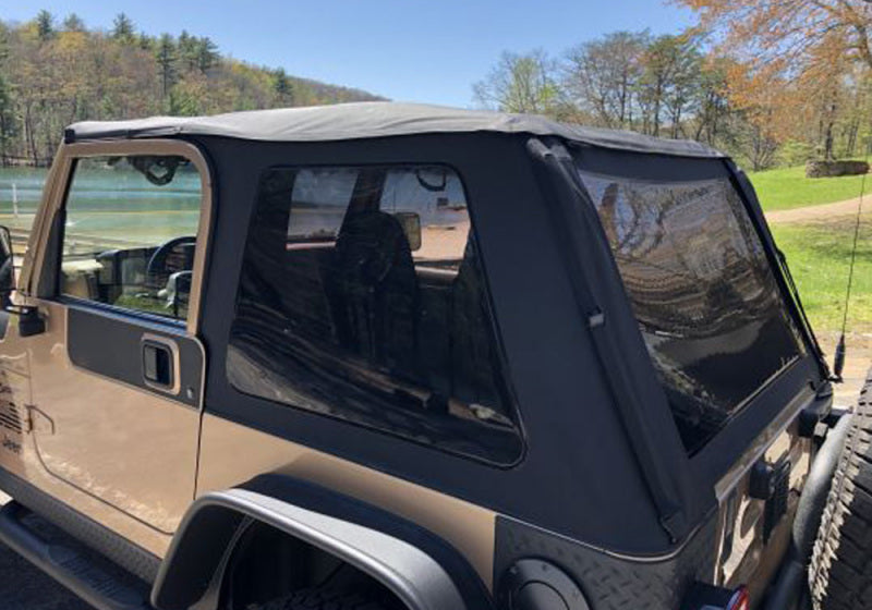 Rampage 18-21 Jeep Wrangler (JL) Unlimited Frameless TrailView Fastback Soft Top Kit - Black Diamond Soft Tops Rampage