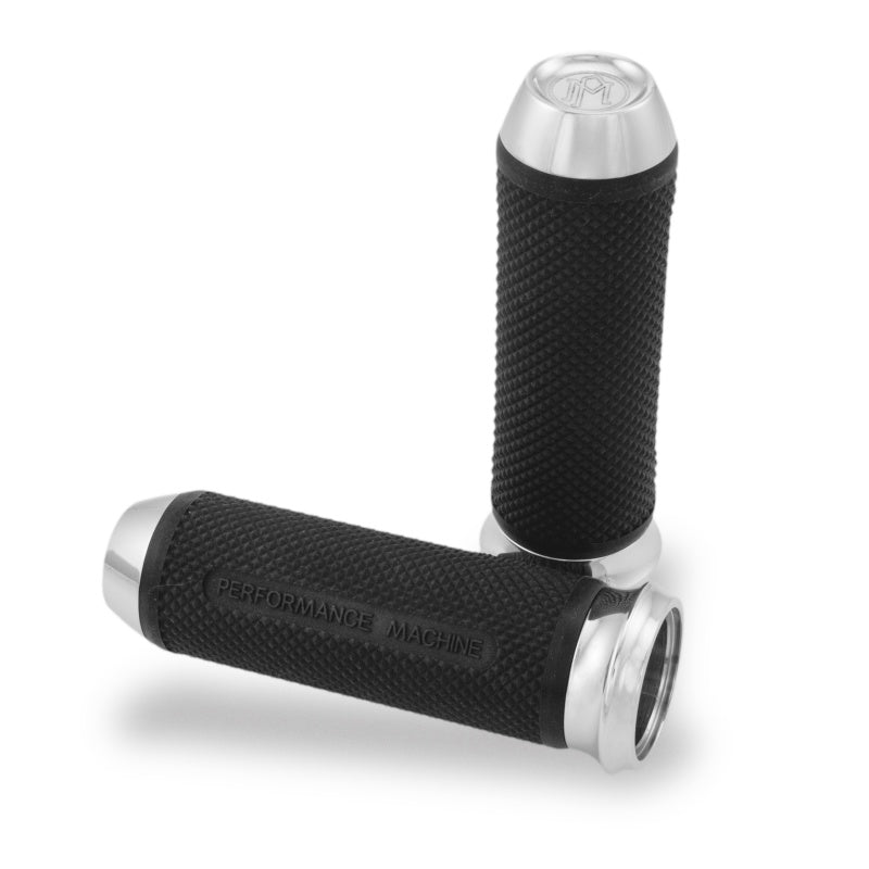 Performance Machine Handle Grip Set - Elite Cable - Chrome Grips Performance Machine