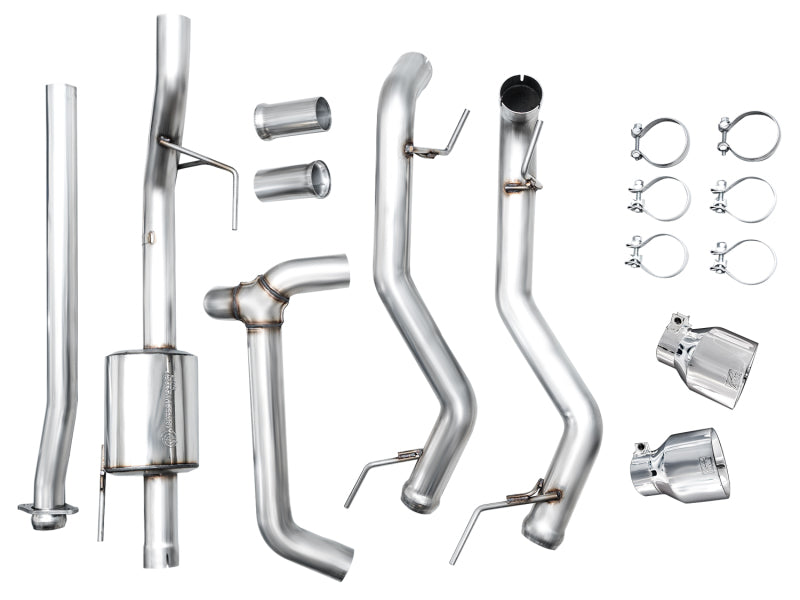 AWE Tuning 2021+ Ford F150 Tremor w/ Bumper Cutouts 0FG Non-Resonated Cat-Back w/ Chrome Silver Tips Catback AWE Tuning