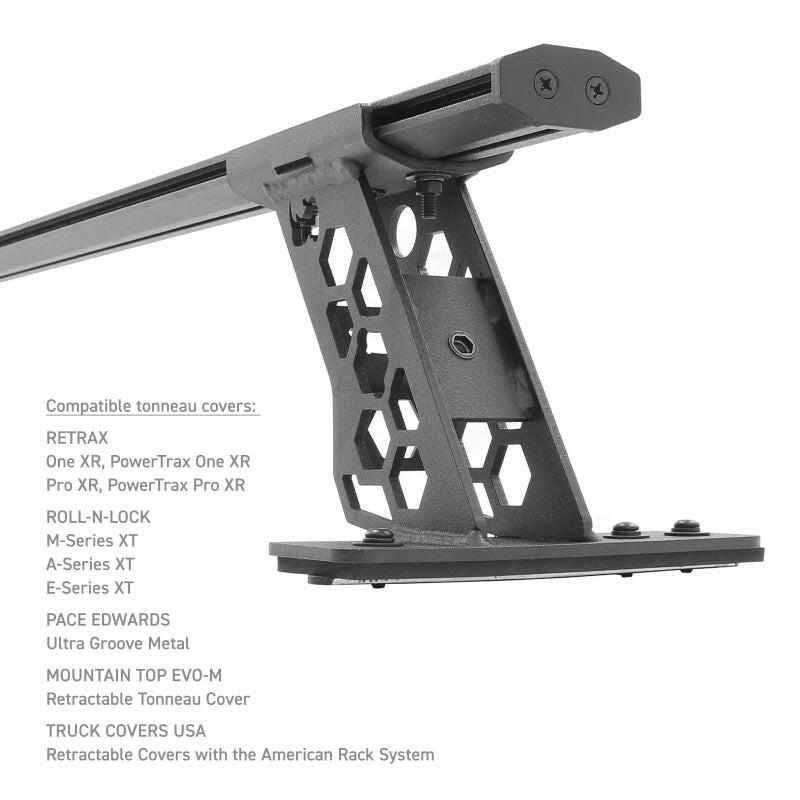 Go Rhino 15-22 Ford F-150 / 07-21 Toy. Tundra XRS Cross Bars Kit - Tex Blk (Attch Tonneau Cvr T-Trk) Truck Bed Rack Go Rhino