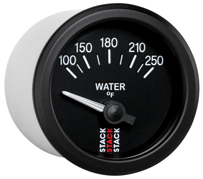 Autometer Stack 52mm 100-250 Deg F 1/8in NPTF Electric Water Temp Gauge - Black Gauges AutoMeter