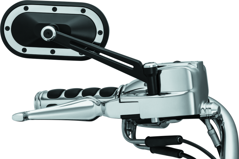 Kuryakyn Heavy Industry Mirrors Satin Black & Chrome Rear View Mirrors Kuryakyn