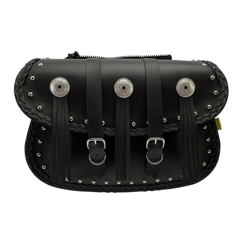 Willie & Max Universal Warrior Straight Saddlebags (14 in L x 10 in W x 4.5 in H) - Black Bags - Saddlebags Willie & Max