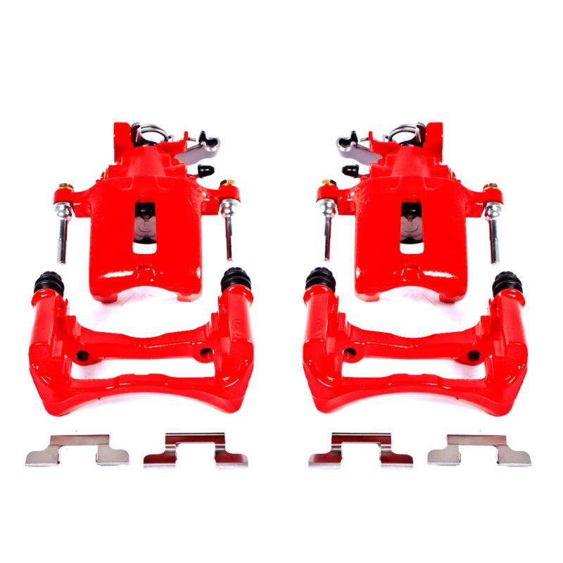 Power Stop 05-14 Ford Mustang Rear Red Calipers w/Brackets - Pair Brake Calipers - Perf PowerStop
