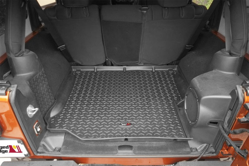Rugged Ridge Floor Liner Cargo Black 2007-2018 Jeep Wrangler Unlimited JK 4 Dr Floor Mats - Rubber Rugged Ridge