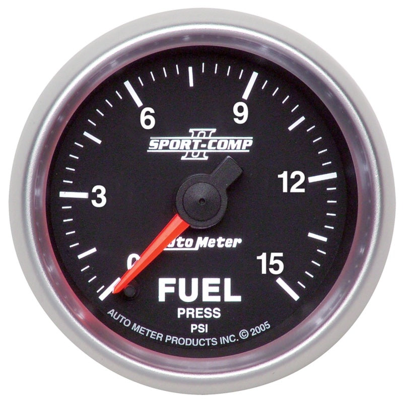 Autometer Sport-Comp II 52mm 0-15 PSI Full Sweep Electronic Fuel Pressure Gauge Gauges AutoMeter