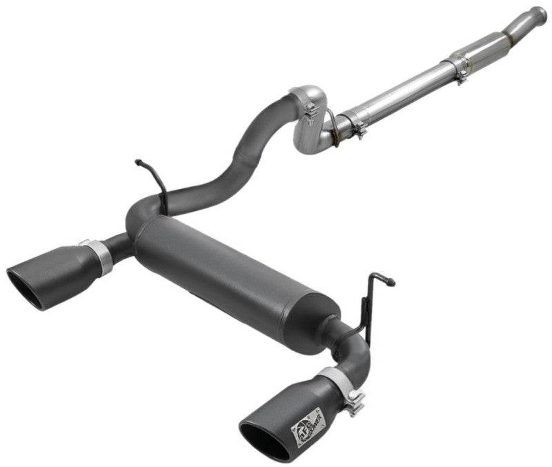 aFe Rebel Series 409 Stainless Steel Cat-Back Exhaust 18-21 Jeep Wrangler JL 2.0L (t) - Black Tip Catback aFe