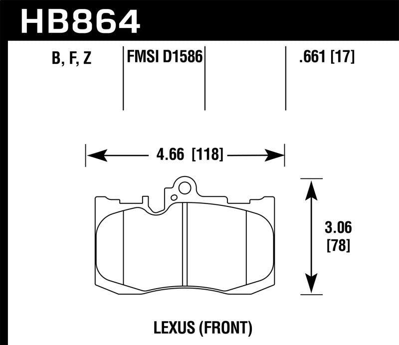 Hawk 13-17 Lexus GS350/GS350 F Sport / 12-17 Lexus IS350 HPS Street Front Brake Pads Brake Pads - Performance Hawk Performance