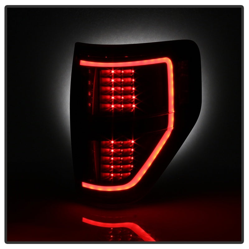xTune 09-14 Ford F-150 Light Bar LED Tail Lights - Black (ALT-JH-FF15009-LBLED-BK) Tail Lights SPYDER