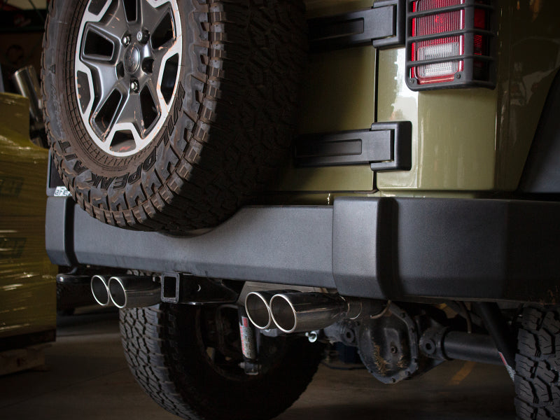 aFe Vulcan Series 2.5in 304 SS Axle-Back Exhaust Polished 07-18 Jeep Wrangler (JK) V6-3.6/3.8L Axle Back aFe