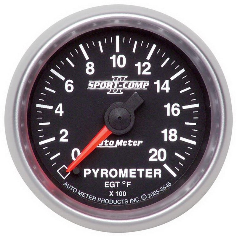 Autometer Sport-Comp II Full Sweep Electronic 52mm 0-2000 degree F Pyrometer Gauge Gauges AutoMeter