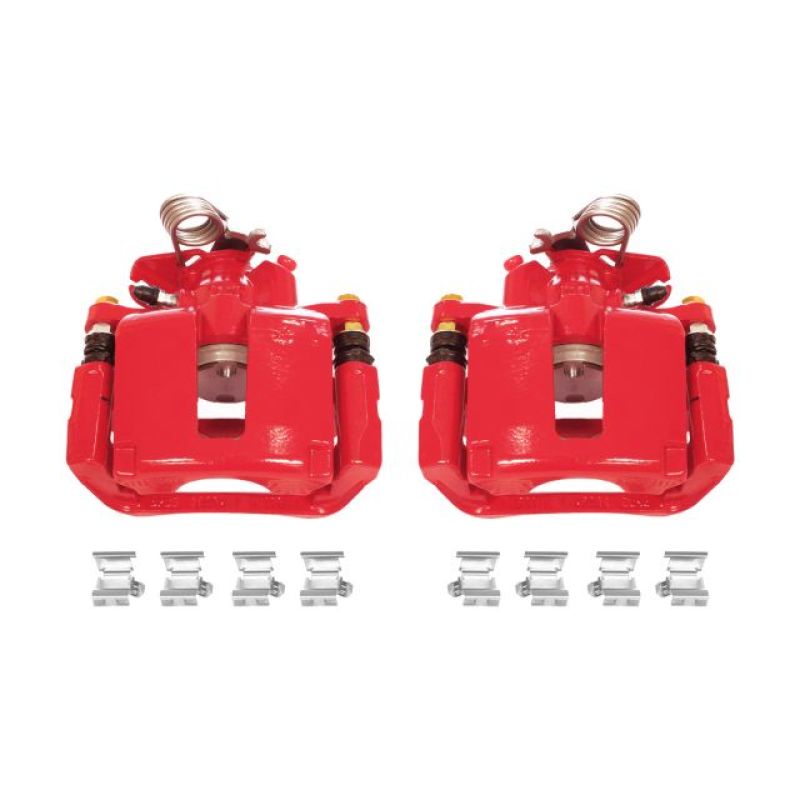 Power Stop 13-17 Ford Explorer Rear Red Calipers w/Brackets - Pair Brake Calipers - Perf PowerStop