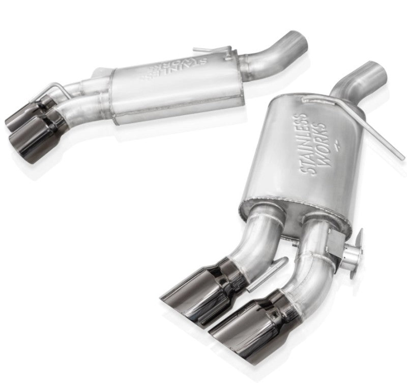 Stainless Works 16-21 Camaro SS 3in Original Factory Connect Axle Back w/Valve - 4in Quad Black Tips Axle Back Stainless Works