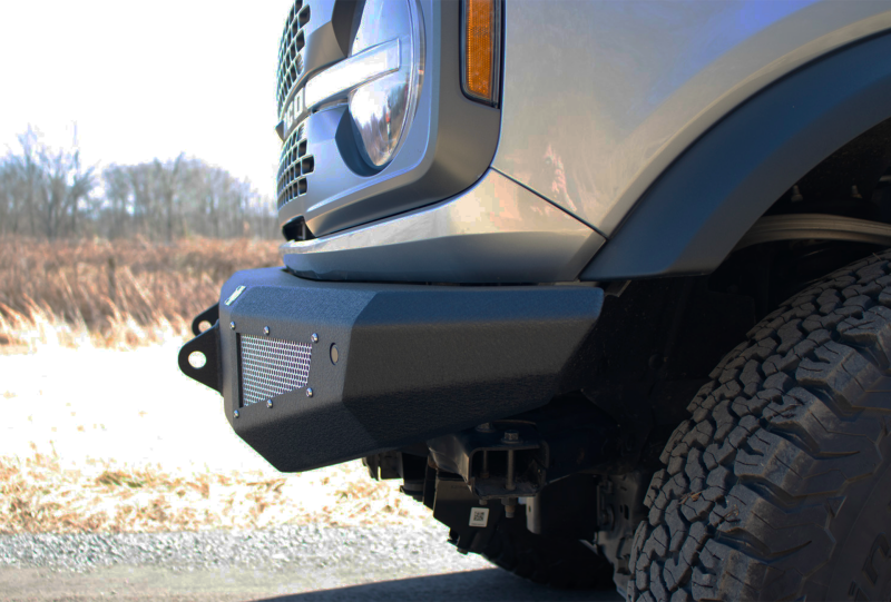 Fishbone Offroad 2021+ Ford Bronco Front Bumper - Black Bumpers - Steel Fishbone Offroad