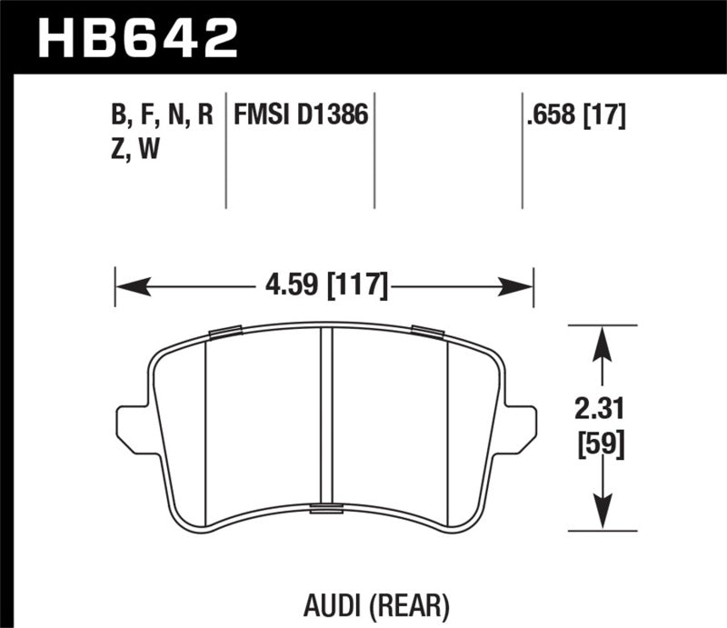 Hawk 2009-2016 Audi A4 HP+ Street Rear Brake Pads Brake Pads - Performance Hawk Performance