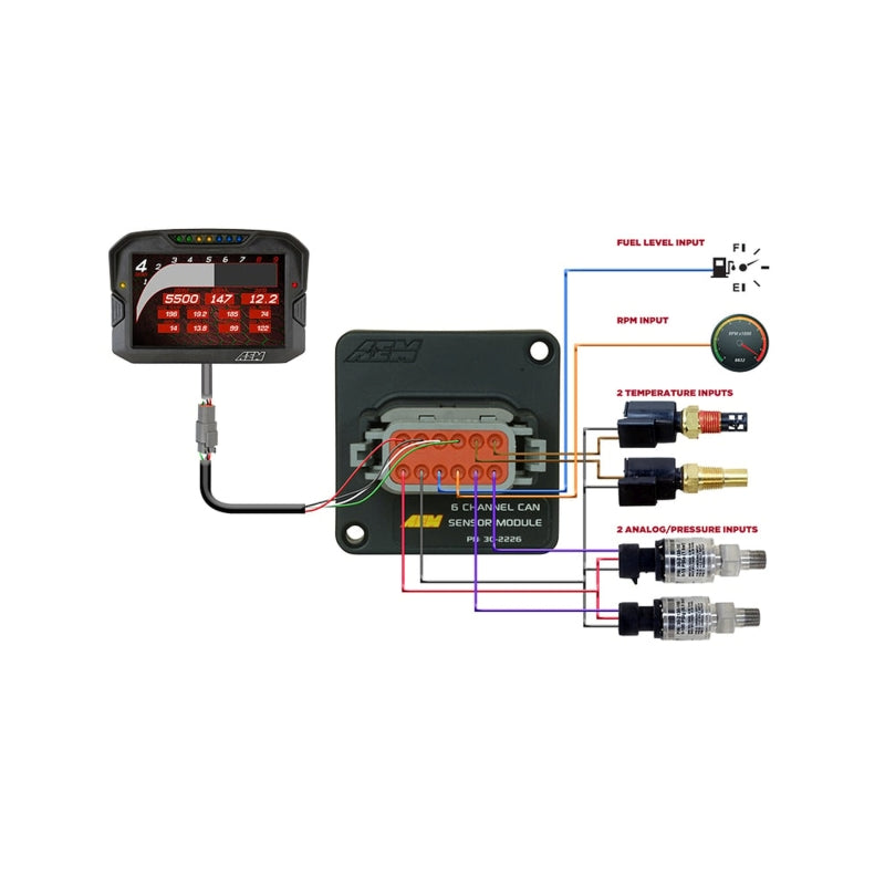 AEM 6 Channel CAN Sensor Module Data Acquisition AEM