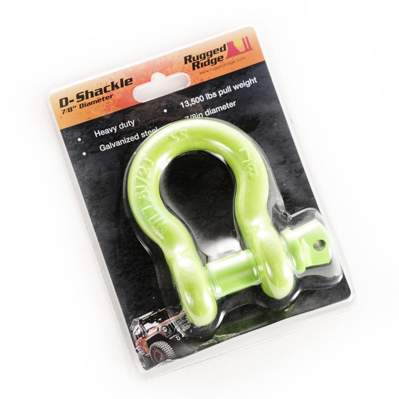 Rugged Ridge Green 13500lb 7/8in D-Shackle Shackle Kits Rugged Ridge