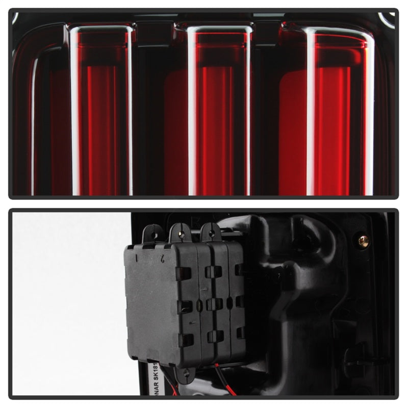 Spyder 07-16 Jeep Wrangler Version 2 Light Bar LED Tail Lights - Red Clear (ALT-YD-JWA07V2-LBLED-RC) Tail Lights SPYDER