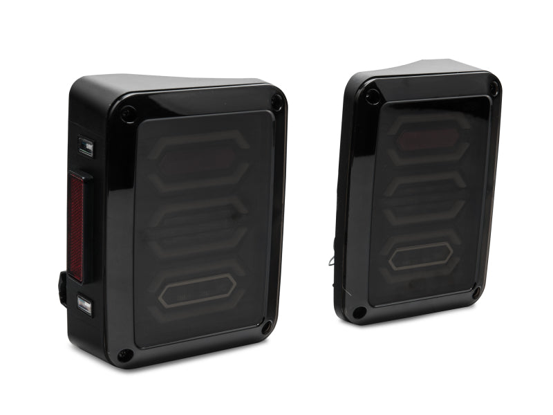 Raxiom 07-18 Jeep Wrangler JK LED Tail Lights- Black Housing (Smoked Lens) Tail Lights Raxiom