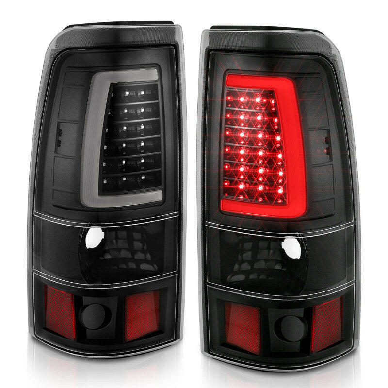 ANZO 1999-2002 Chevy Silverado 1500 LED Taillights Plank Style Black w/Clear Lens Tail Lights ANZO