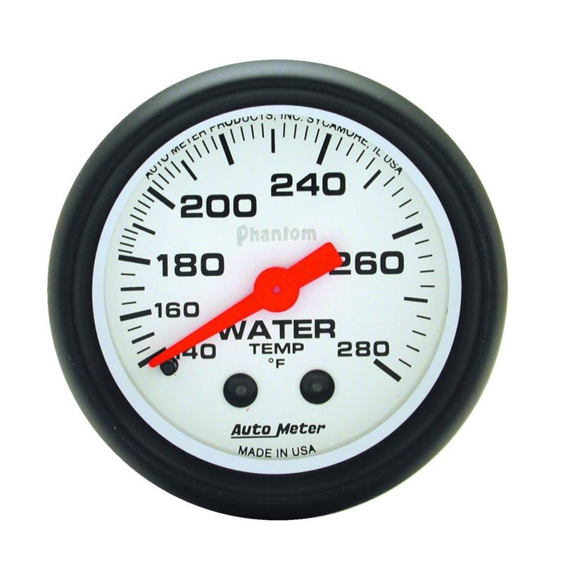 Autometer Phantom 52mm 140-280 Deg F Mechanical Water Temp Gauge Gauges AutoMeter