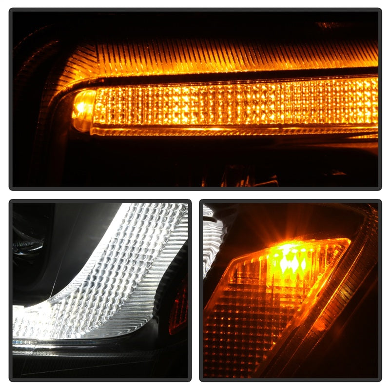 Spyder 11-13 Jeep Grand Cherokee (Xenon/HID Model Only) Light Bar Projector Headlights - Black Headlights SPYDER