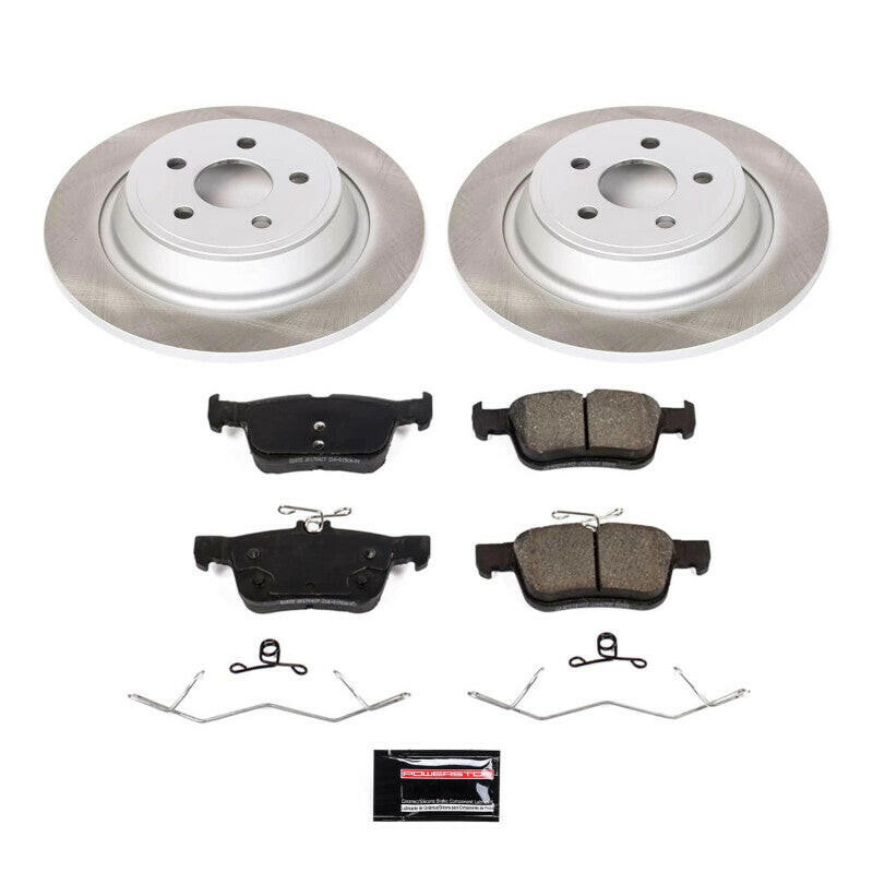Power Stop 19-22 Lincoln Nautilus Rear Semi-Coated Rotor Kit Brake Kits - Performance Blank PowerStop