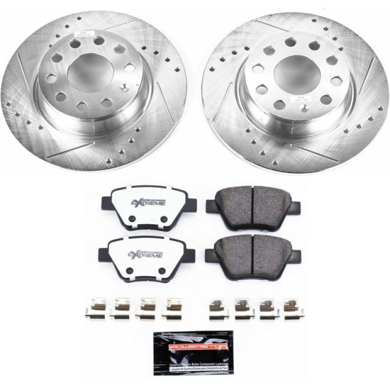 Power Stop 10-12 Audi A3 Rear Z26 Street Warrior Brake Kit Brake Kits - Performance D&S PowerStop
