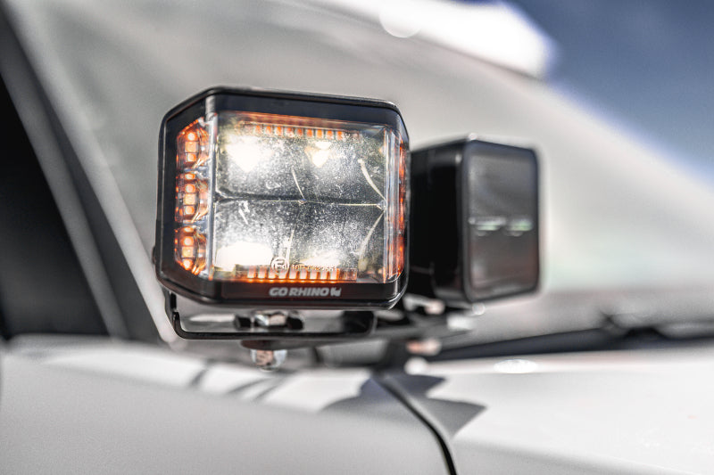 Go Rhino 22-23 Toyota Sequoia / 23-24 Toyota Tundra XE Hood Hinge Cube Light Mount Light Mounts Go Rhino