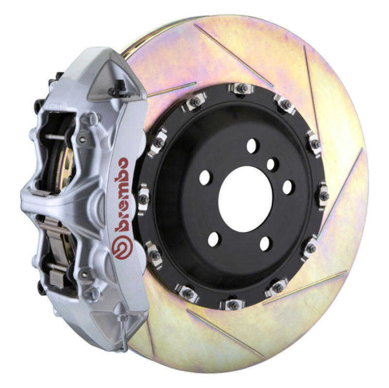 Brembo 10-19 Ghost Front GT BBK 6 Piston Cast 411x34 2pc Rotor Slotted Type-1-Silver Brake Kits - Performance Slot Brembo