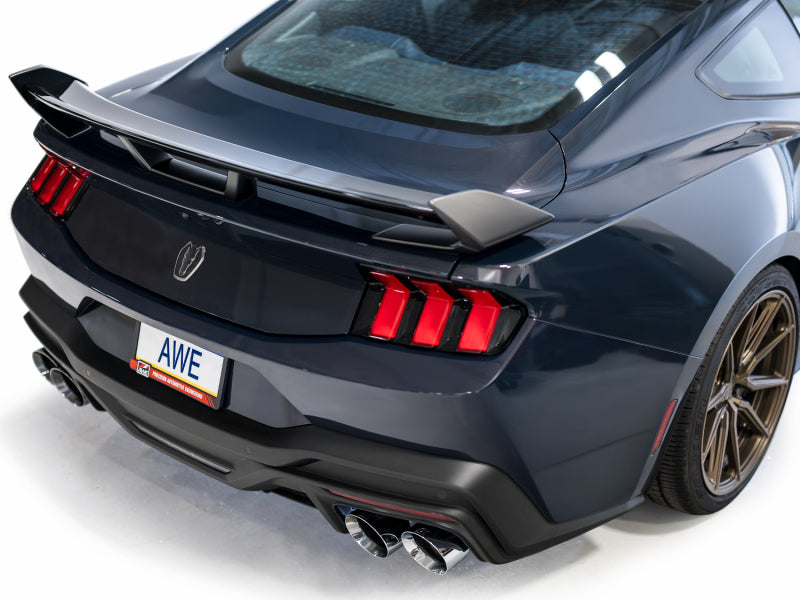 AWE 2024 Ford Mustang Dark Horse S650 RWD Track Edition Cat-Back Exhaust w/ Quad Chrome Silver Tips Catback AWE Tuning