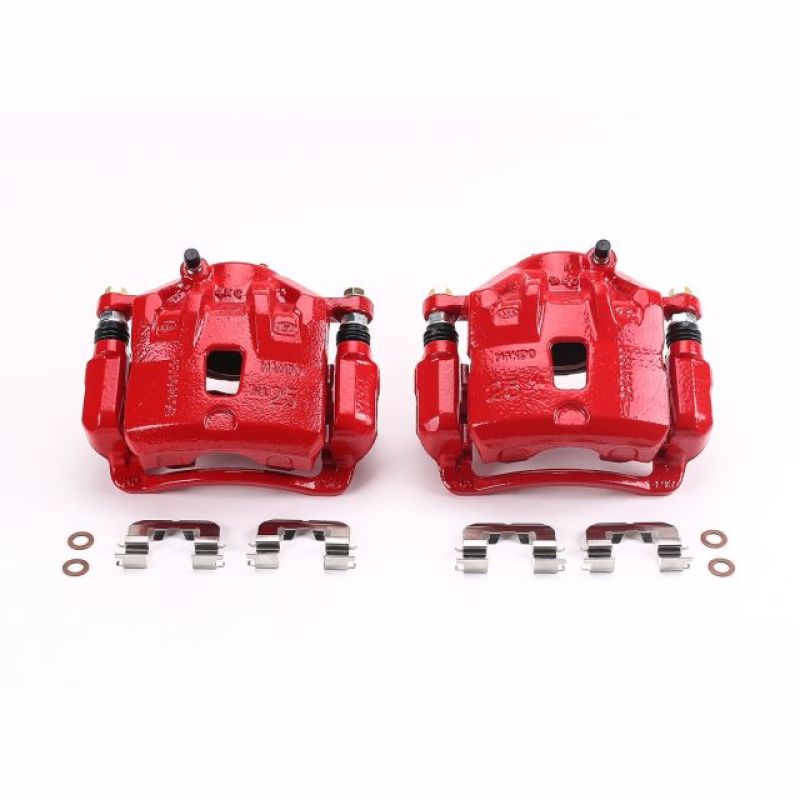 Power Stop 13-16 Hyundai Elantra Front Red Calipers w/Brackets - Pair Brake Calipers - Perf PowerStop