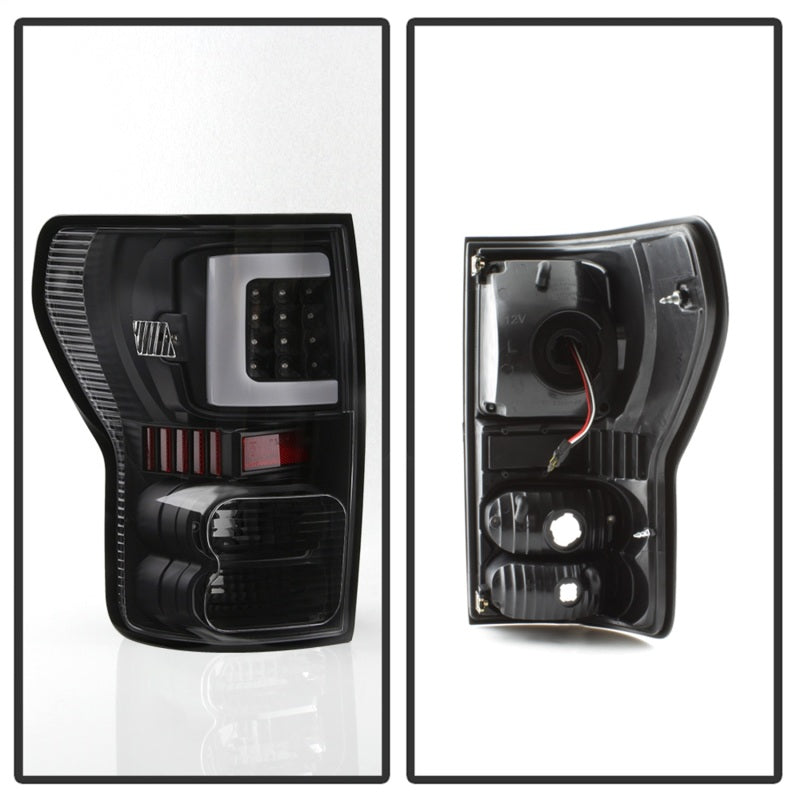 xTune 07-13 Toyota Tundra Light Bar LED Tail lights - Black (ALT-ON-TTU07V2-LBLED-BK) Tail Lights SPYDER